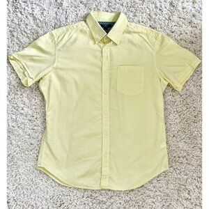 BANANA REPUBLIC MILLY COLLECTION Mens Short Sleeve Button Down Shirt In Pale Yel